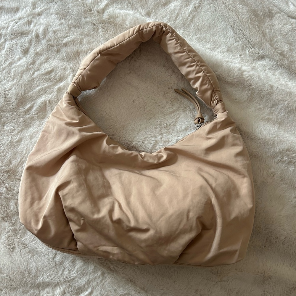 Tan Puffer Shoulder Bag